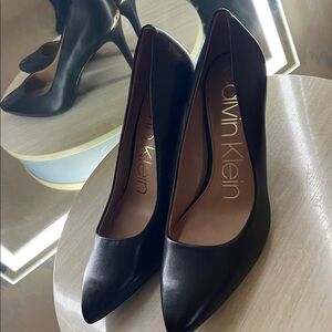 Calvin Klein Women's Black Classy Heels with Gold Detail